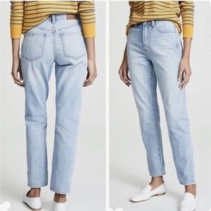 Madewell Womens Perfect Vintage Jean Size 24 Embroidered California Blue Light